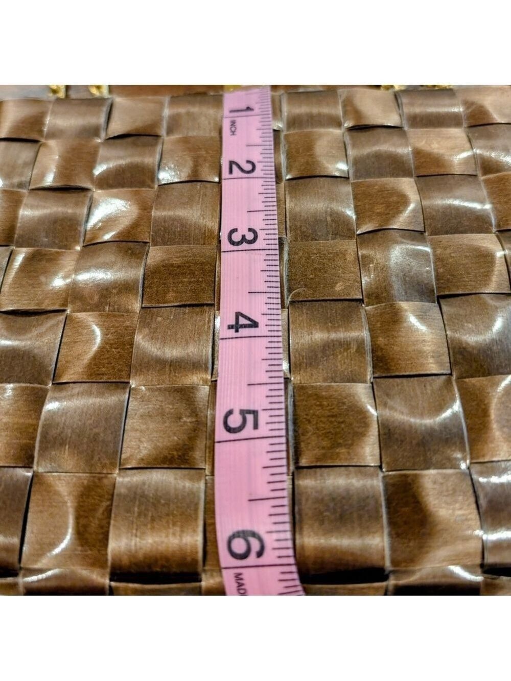 True Vintage Lefcort Bag Italy 1940s 1950s Brown Gold - Picture 7 of 7